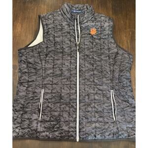 Mens Clemson Tigers Quilted Puffer Vest Charcoal Cutter & Buck (3XL) XXXL
